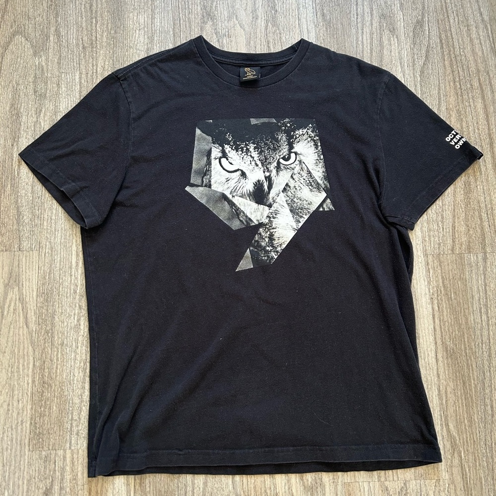 OVO Black Short-Sleeve Tee with Owl Graphic